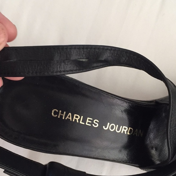 Vintage 80’s Designer Charles Jourdan leather black sandals - Picture 7 of 9